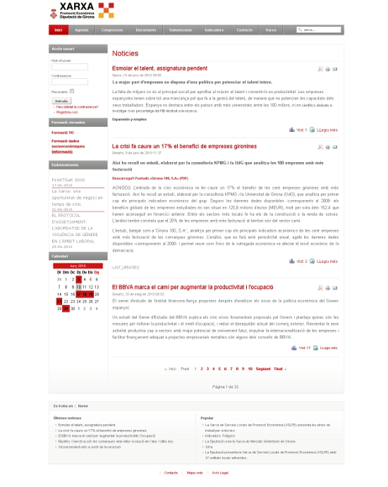Página web Diputació de Girona home Web corporativa Joomla diputacio girona