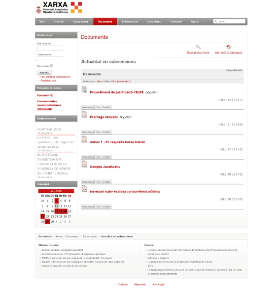 Página web Diputació de Girona documentos Web corporativa Joomla diputacio girona