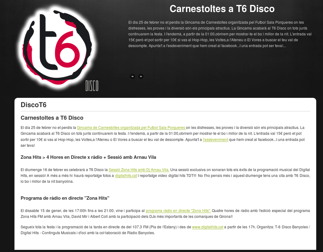 Web Joomla Discoteca T6