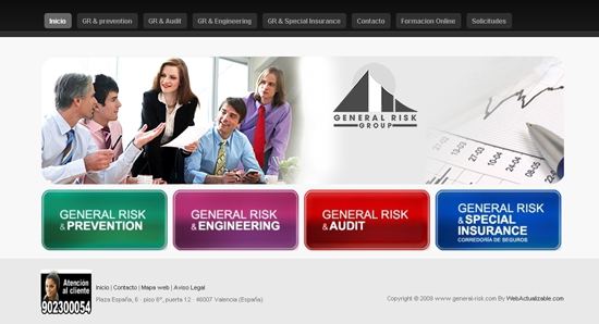 Página web General Risk home Web corporativa Joomla general risk
