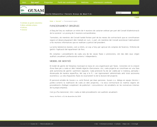 Página web Gusam funcionamiento Web corporativa Joomla gusam