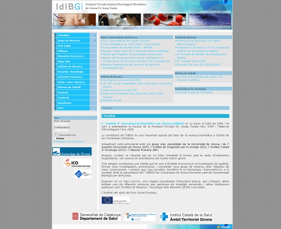 Página web IdiBGi fundación Web corporativa Joomla Institut d