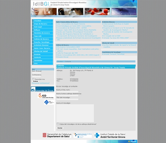 Página web IdiBGi contacto Web corporativa Joomla Institut d