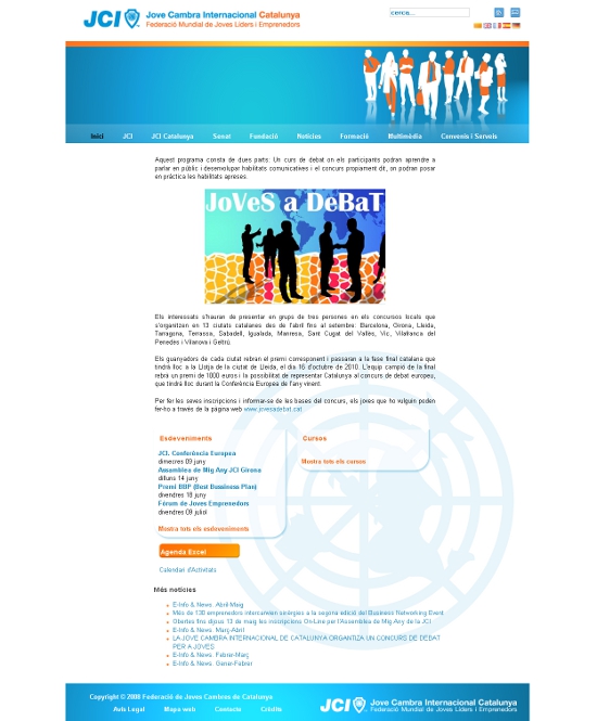 Página web JCI Catalunya jóvenes Web corporativa Joomla jci catalunya