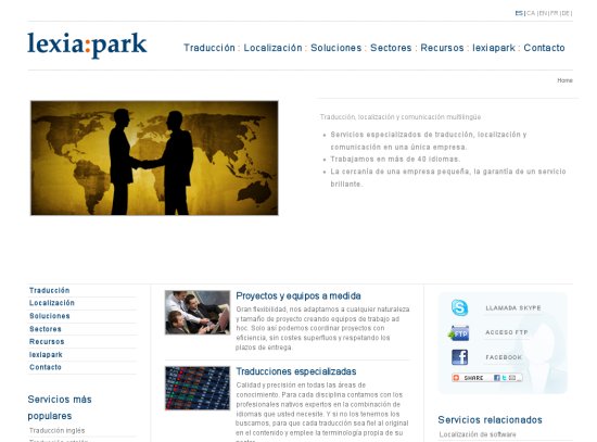 Web corporativa Joomla Lexia:Park