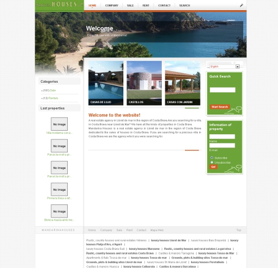 Página web Mandarina Houses home Web corporativa Joomla mandarinahouses