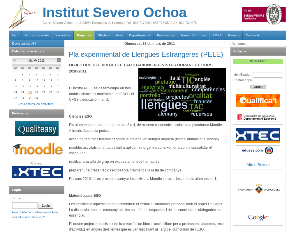 Web IES Severo Ochoa Llengues Web Joomla IES Severo Ochoa