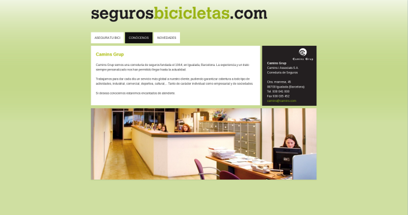 web corporativa joomla seguros para bicicletas
