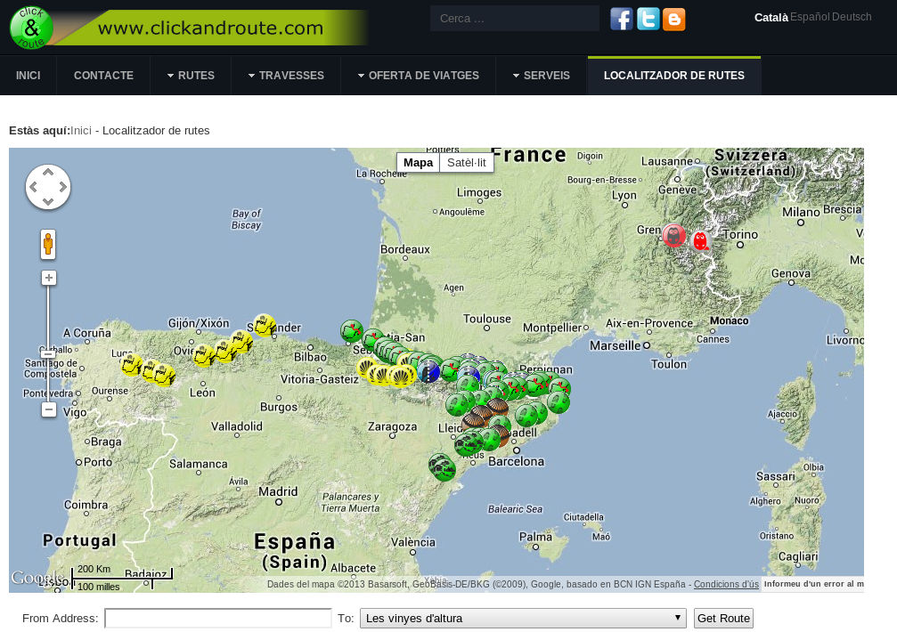 Localización de rutas de Clickandroute