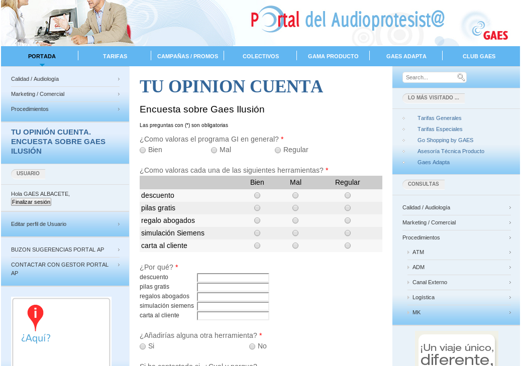 gaes2 image GAES Portal del Audioprotesista, intranet Joomla